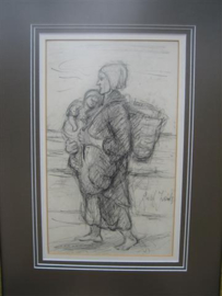 Jozef Israëls tekening 1824 - 1911 | Kunsthandel Antiekjuwelier Briljant