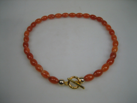 Agaat ovalen kralenketting | Antiekjuwelier | Edelsteen eigen import