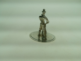 Zilveren zeldzaam miniatuur klassieke cellospeler Rotterdam uit ca. 1950