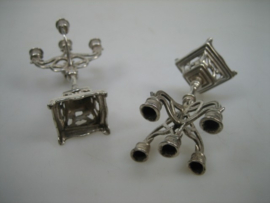 Antieke zilveren miniatuur kandelaars Haarlem uit ca. 1928