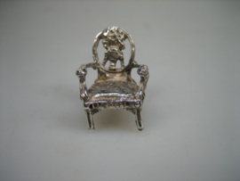 Antiek Zilveren Miniatuurtje Lodewijk Stoeltje uit Engeland ca. 1906