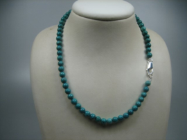 Turquoise collier met zilveren Cartier sluiting-Top Kwaliteit