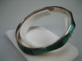 Zilveren slavenarmband met Malachiet uit ca. 1952
