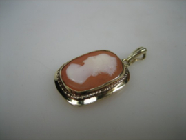 Een oude geel gouden hanger 14 karaat met Camee uit ca.1947