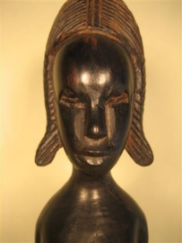 Antiek Zwart Gepatineerd Ebben Houtsnijwerk uit de Ivoorkust