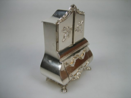 Zilveren Kabinet kast miniatuur uit ca. 1950 Schoonhoven
