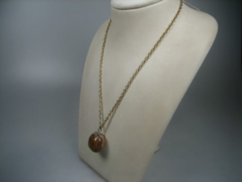 Agaat ovaal ronde grote hanger met double ketting