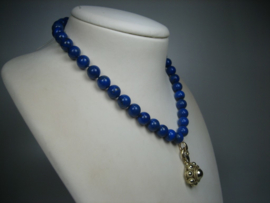 Antieke 14 karaat Zeeuwse Knoophanger met Lapis-Lazuli Collier