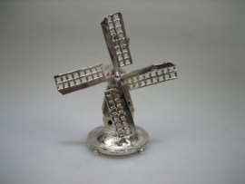 Antieke Miniatuur Zilveren Molen met beweegbare wieken en vlag uit ca. 1894 /1936