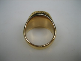 Herenring met synthetische zwarte Onyx steen nieuw uit eigen import