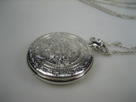 Metaal kleur heren Quartz zakhorloge met ketting nieuw | Antiekjuwelier Briljant 1974