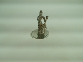 Zilveren zeldzaam miniatuur klassieke cellospeler Rotterdam uit ca. 1950