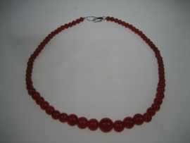 Agaat ketting aflopend met zilver Cartier sluiting eigen import