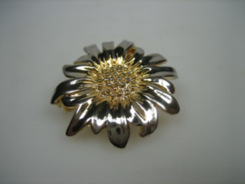 Broche Zonne Bloem Onedel metaal ca.1952