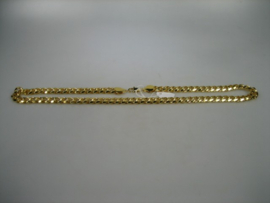 Heren Gourmet schakel collier met Cartier sluiting goudkleurige 14k vergulding