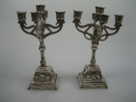 Antieke zilveren miniatuur kandelaars Haarlem uit ca. 1928