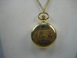 Double heren Quartz zakhorloge  met ketting nieuw | Antiekjuwelier Briljant 1974