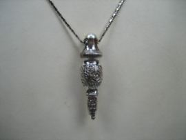 Antieke Zilveren Breidop als hanger met Parel en een Zilveren S collier