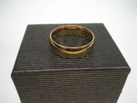 Trouw ringen van Titanium met 18 karaat vergulding diversen maten op voorraad