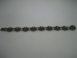 Zilveren armband Zeeuwse knopen geoxideerd 18,5 cm Hollands ca.1965