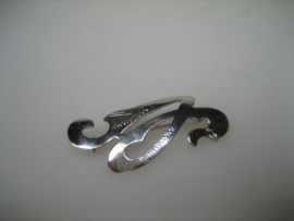 Zilveren letter broche N ca.1965