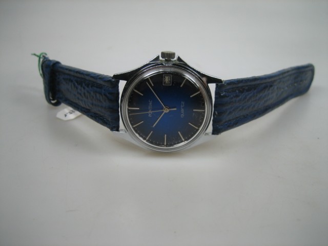 Pontiac horloge staal met datum Quartz uit ca. 1969 geheel nieuw