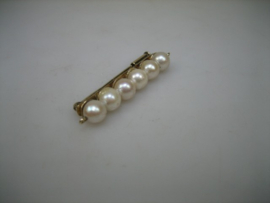 Gouden 18 karaat Parel broche met cultivé Parels uit ca. 1938