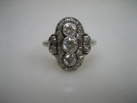Antieke Witgouden Prinsessen damesring met top Briljanten uit ca.1922