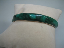 Zilveren slavenarmband met Malachiet uit ca. 1952