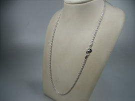 Zilver koord collier met zilveren karabijnhaak nieuw