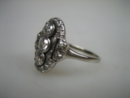 Antieke Witgouden Prinsessen Ring met top Briljanten uit ca.1922