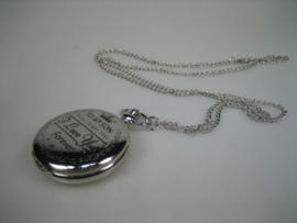 Metaal kleur heren Quartz zakhorloge met ketting nieuw | Antiekjuwelier Briljant 1974