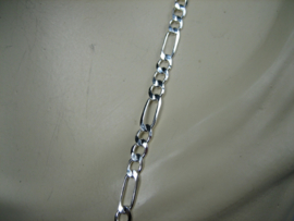 Zilveren figaro schakel ketting met Cartier sluiting nieuw uit eigen import