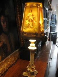 Italiaanse Originele Capodimonte Porselein Schilderijlamp ca.1900