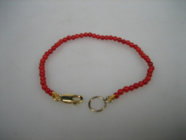 Antieke Bloedkoralen Baby Armbandje met Gouden Cartier sluiting uit ca.1880
