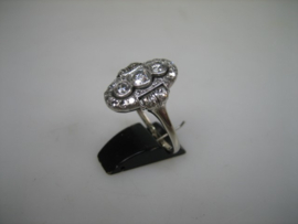 Antieke Witgouden Prinsessen Ring met top Briljanten uit ca.1922