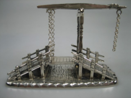 Antiek Zilverminiatuur Hollandse Loopbrug uit ca. 1932