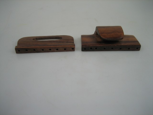 Acht Rijen Houten Collier of Gespsluiting  Bruin/donkerbruin