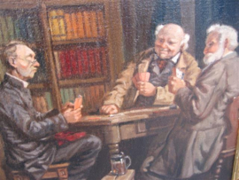Oud schilderij van Pierre Duval Kaartende Heren info volgt nog