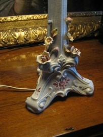 Italiaanse Originele Capodimonte Porselein Schilderijlamp ca.1900