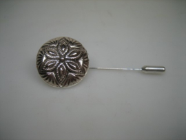 Antieke Zilveren Bloem Broche Speld met beveiliging sureté uit ca. 1930