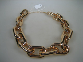 Double goudkleurige vergulde schakelcollier met 14k nieuw