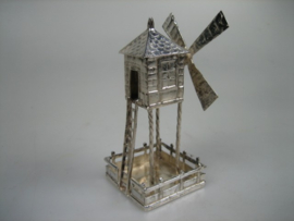 Antieke zeldzame grote staande zilveren Molen uit ca. 1927
