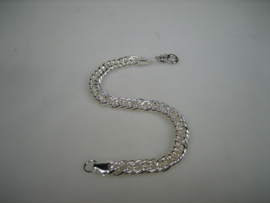 Gourmet zilver schakel armband met karabijn sluiting nieuw