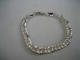 Gourmet zilver schakel armband met karabijn sluiting nieuw