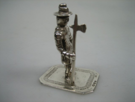 Miniatuur Zilver Stadwachter met Lans en Lamp uit ca. 1963