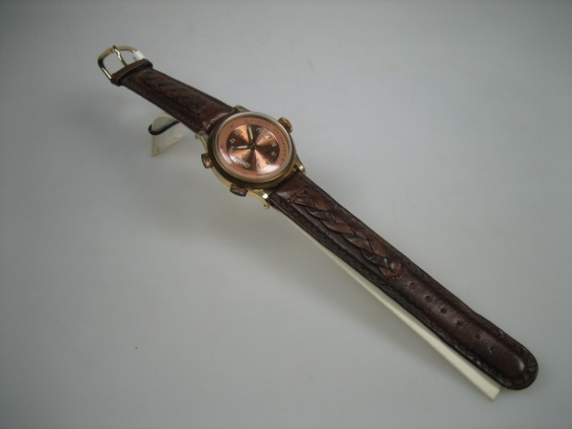 Goudkleurige Stalen Militair Basis Sport Horloge uit ca. 1940