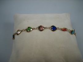 Goudkleurige 18K verguld armbandje  met hart bedels nieuw