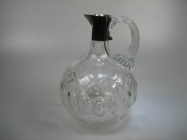 Zeldzaam Antieke likeur kristal karaf met zilveren met zilveren montuur uit ca. 1900