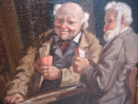 Oud schilderij van Pierre Duval Kaartende Heren info volgt nog